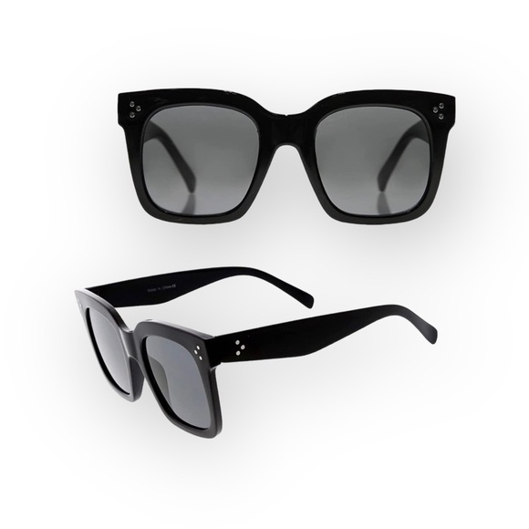 New Retro Oversized Square Sunglasses Sunnies ☻ Shiny Black ☻ Gradient Lenses ☻ - Picture 14 of 16